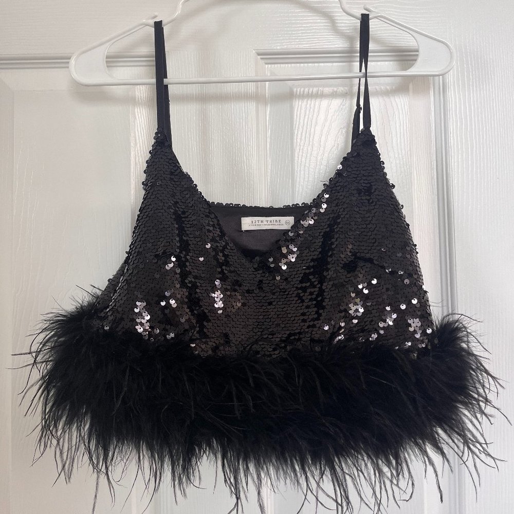12th Tribe Sequin Crop Top